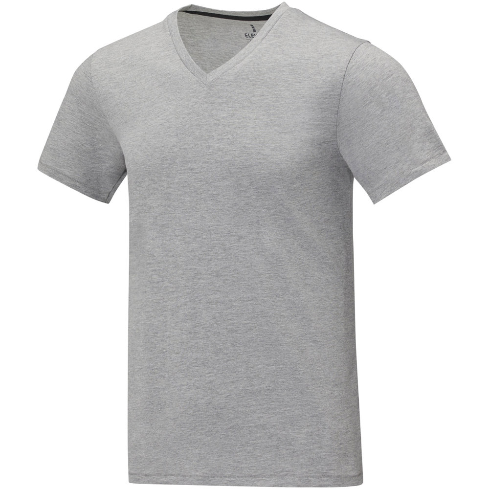 Somoto Heren T-shirt met V-hals en korte mouwen - Gemêleerd grijs