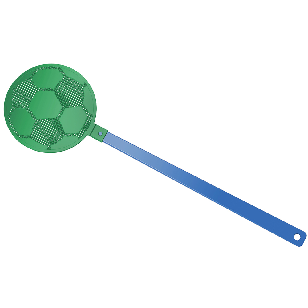 Vliegenmepper "voetbal" - blauw/groen
