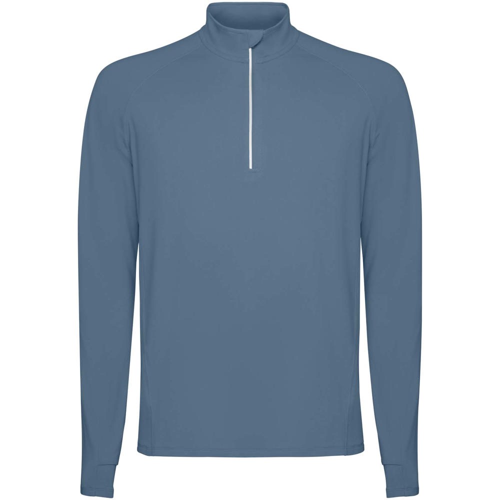 Estambul 200 g/m² herensweater met lange mouwen en halve rits - Stormblauw
