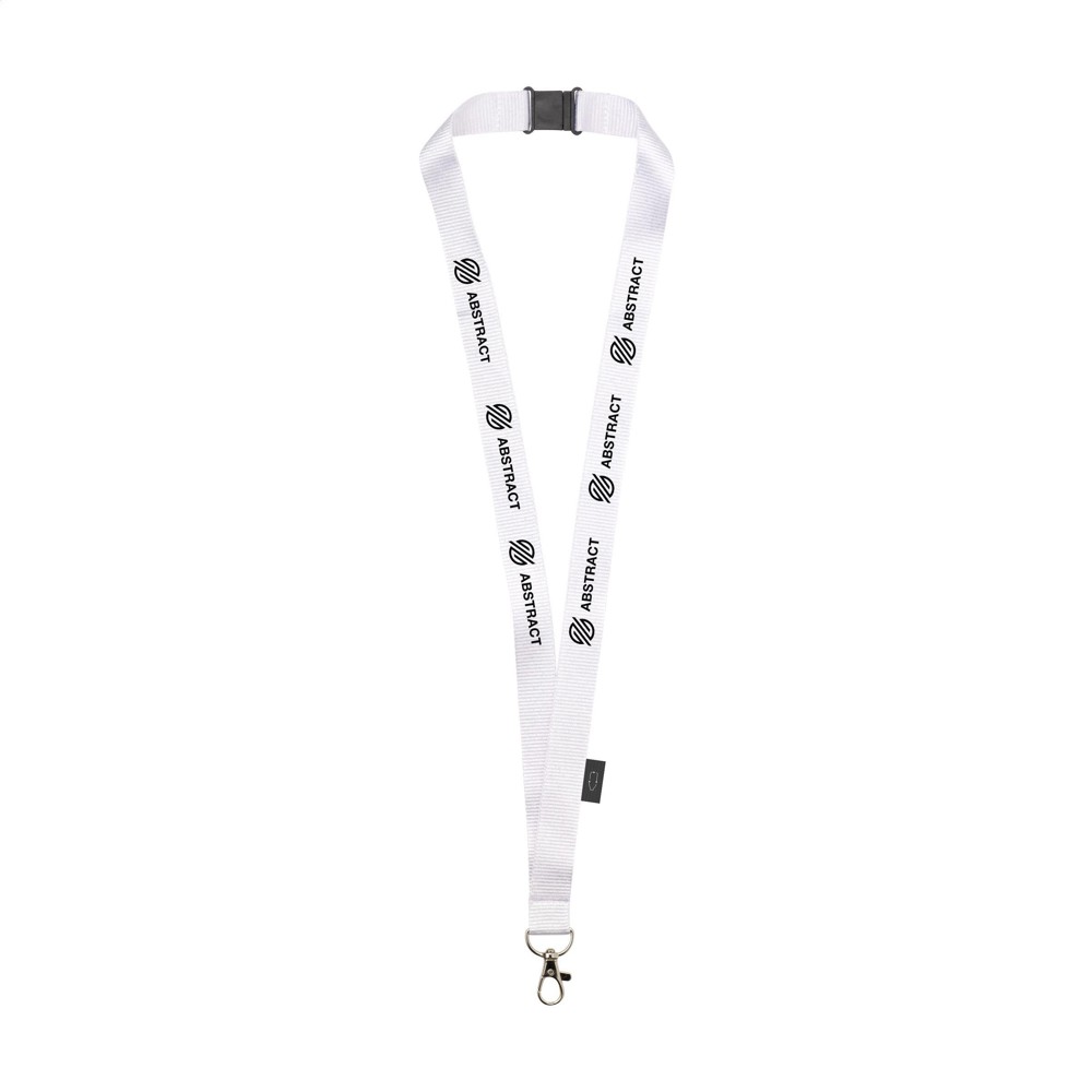 Lanyard Safety GRS RPET 2 cm keycord - Wit