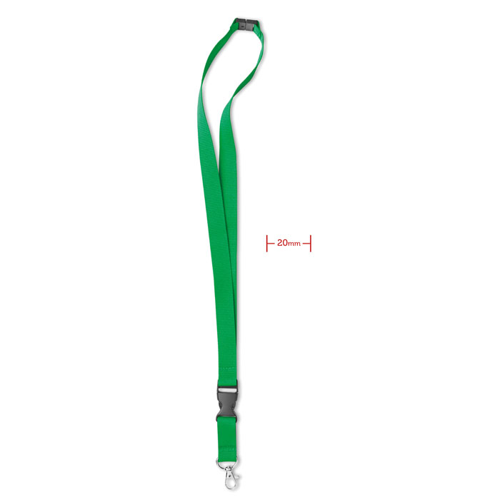 LANY - Lanyard, metalen haak. 20 mm - Groen