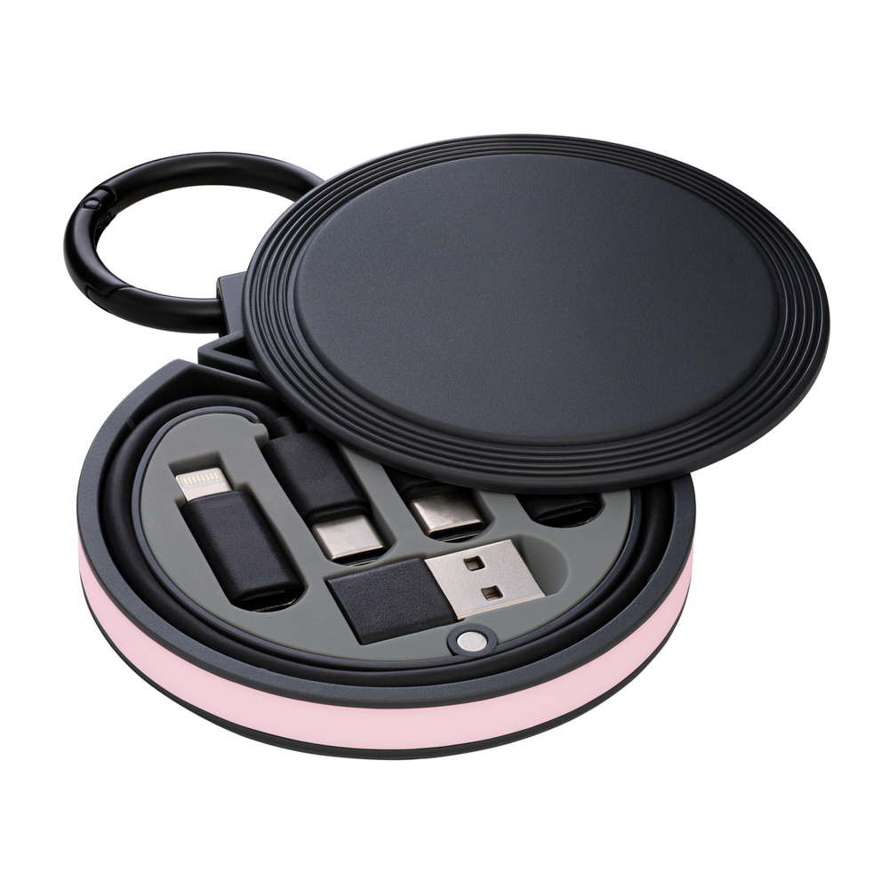 6 in 1 laadkabel REEVES-myCONVERTICS - lichtmagenta, roze, zwart