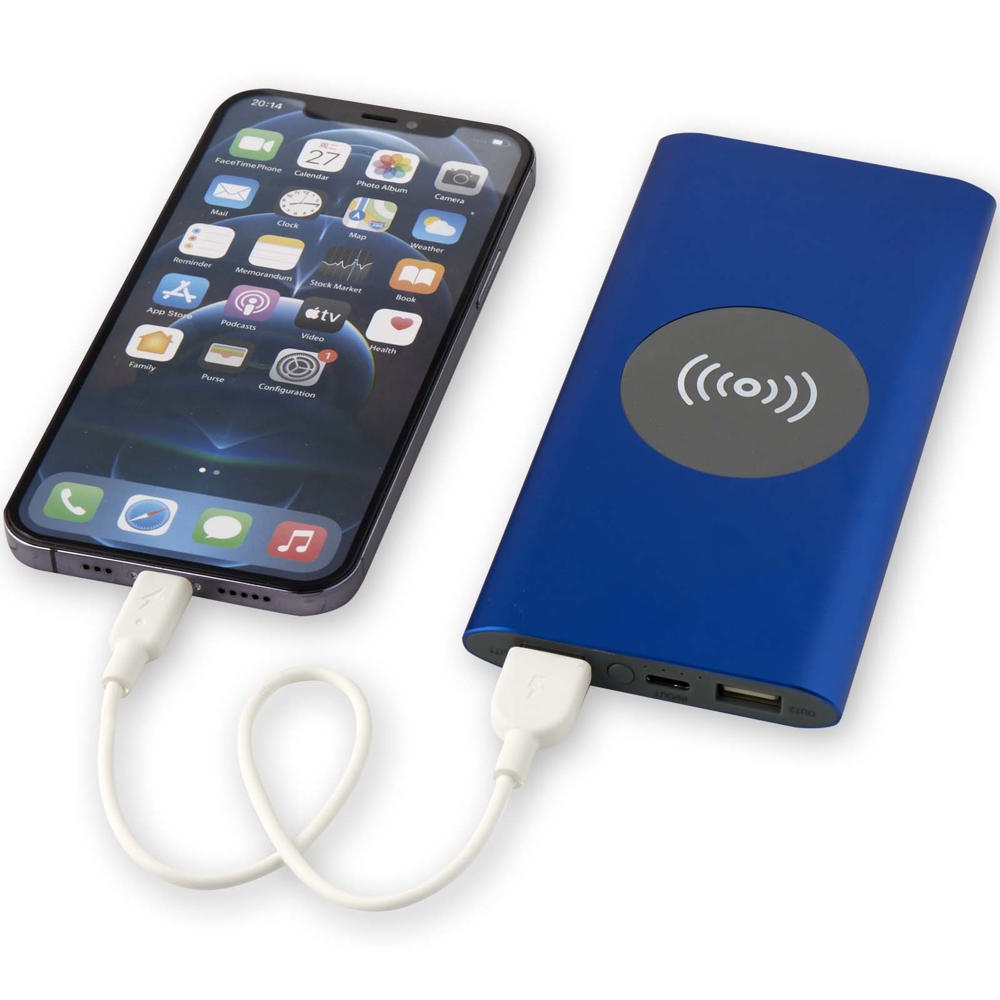 Juice type-C draadloze powerbank van 8000 mAh van gerecycled aluminium
