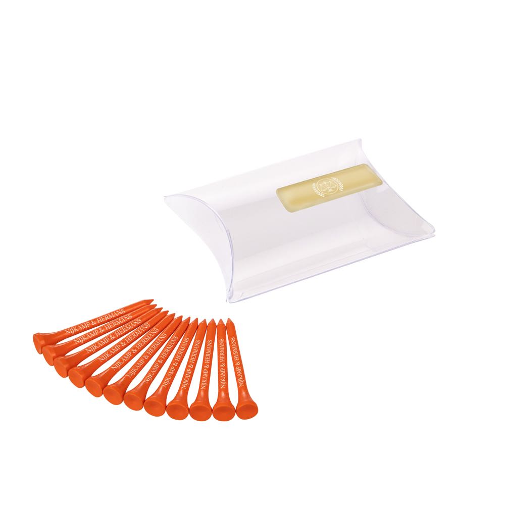 Pillowpack met 12 tees 70 mm - Oranje