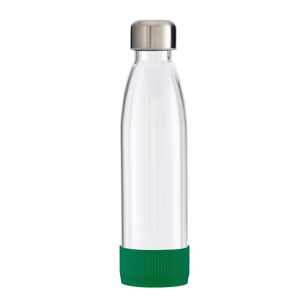 Fles GLASS - groen, zilver, transparant