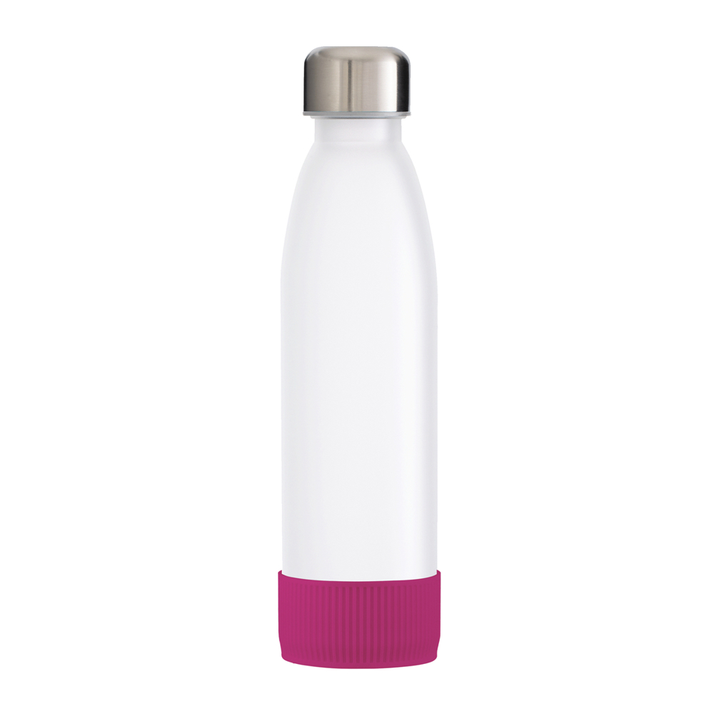 Fles GLASS - magenta, zilver, wit