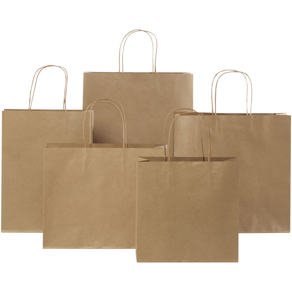 Papieren tas 120 g/m2 gemaakt van kraftpapier met gedraaide handgrepen - 31 x 12 x 41 cm