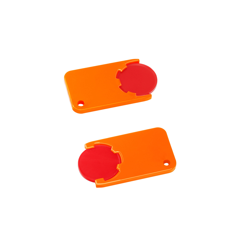 Chiphouder met winkelwagenmuntje 1€ "Beta" - rood/oranje