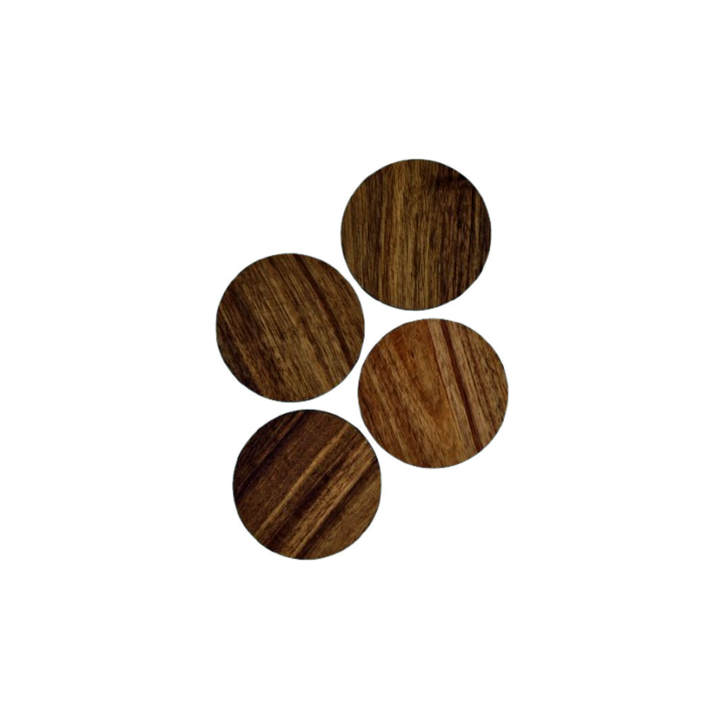 Onderzetter setje x4 rond acacia ⌀ 10x0,9 cm