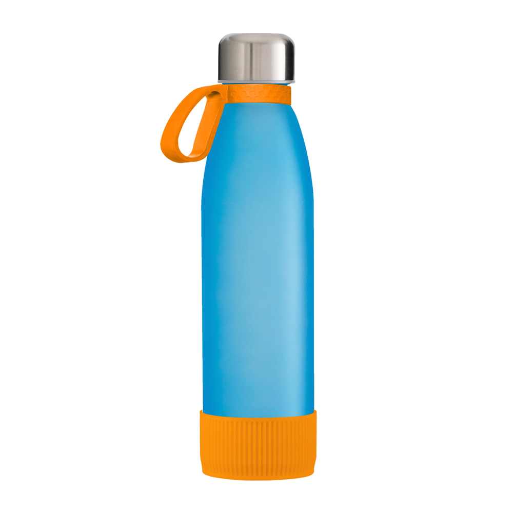 Fles GLASS - oranje, zilver, cyaan