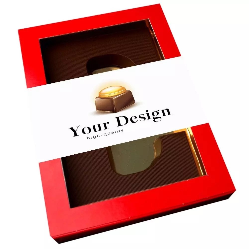 Chocoladeletter met bedrukte banderol