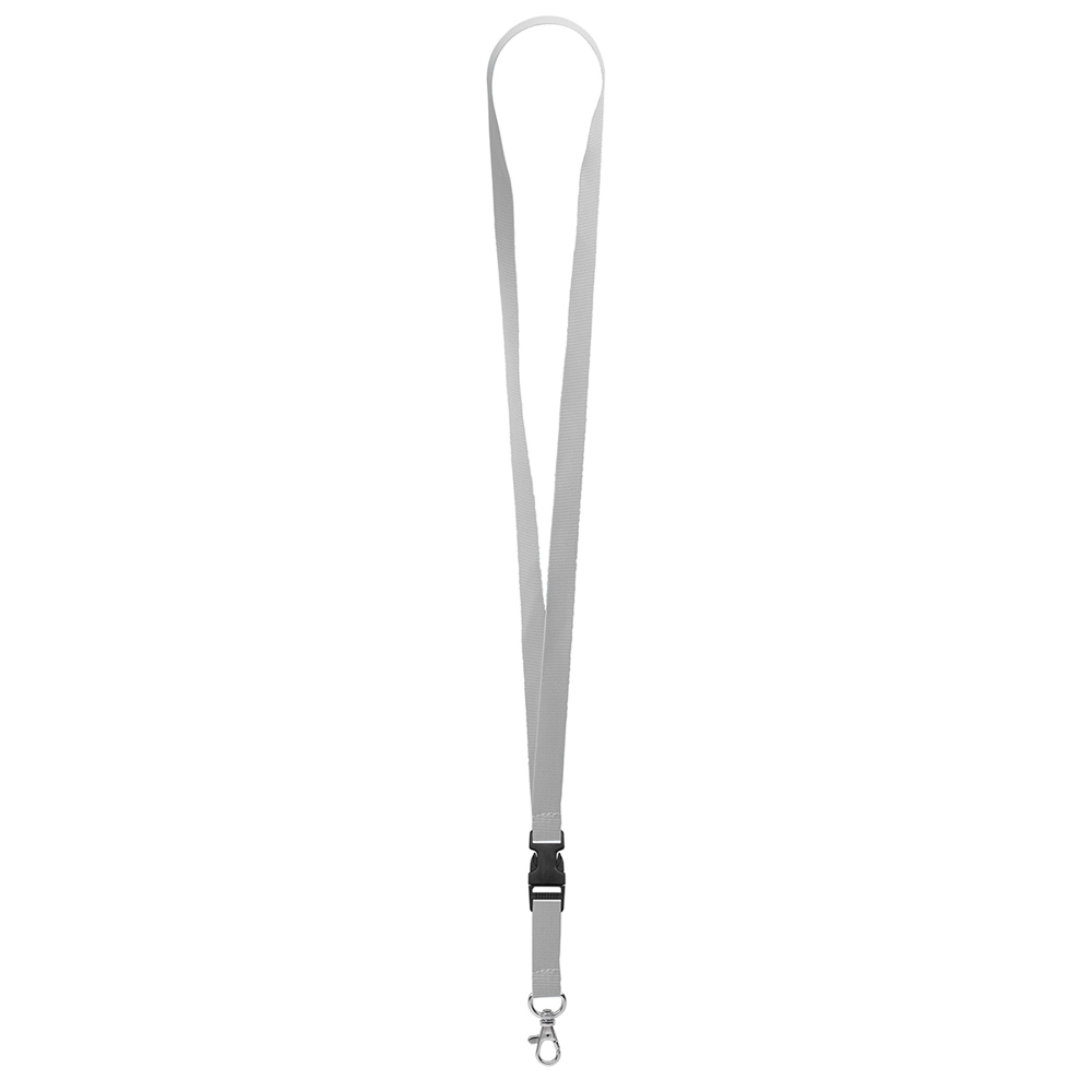 Keycord "standaard", breedte 15 mm - zilver (metallic)