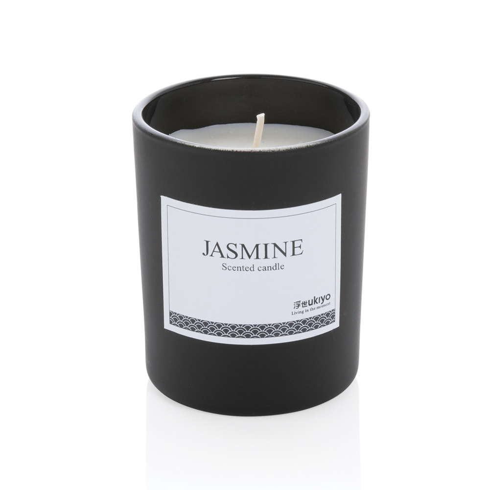 Ukiyo geurkaars in glas - zwart (± PMS Black)