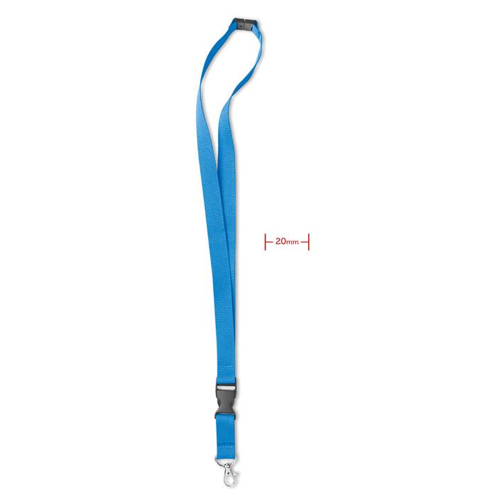 LANY - Lanyard, metalen haak. 20 mm - Turquoise