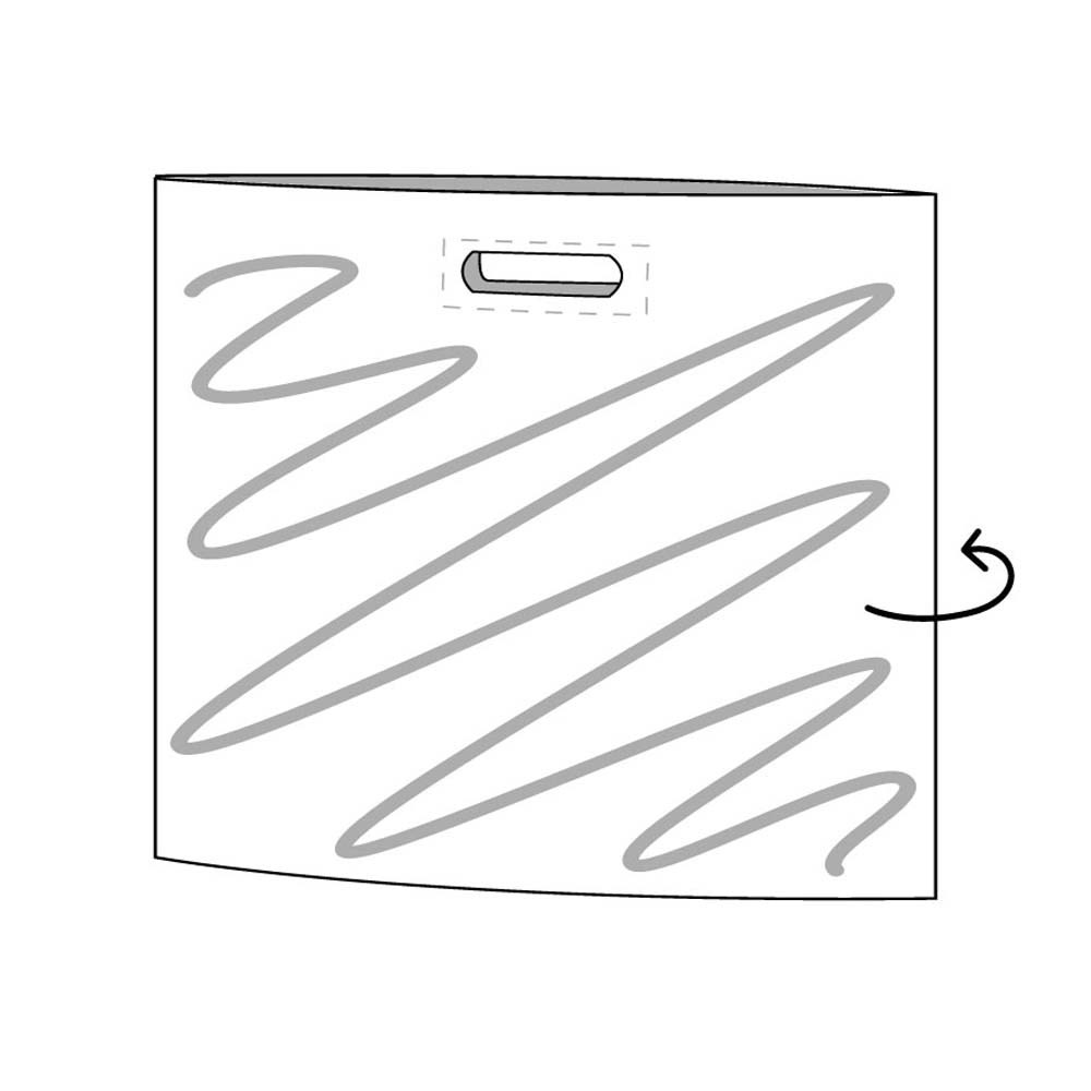 Plastic tas 56 x 45 x 7,5 cm, 48 micron, ldpe, stanshandvat, 2 zijden