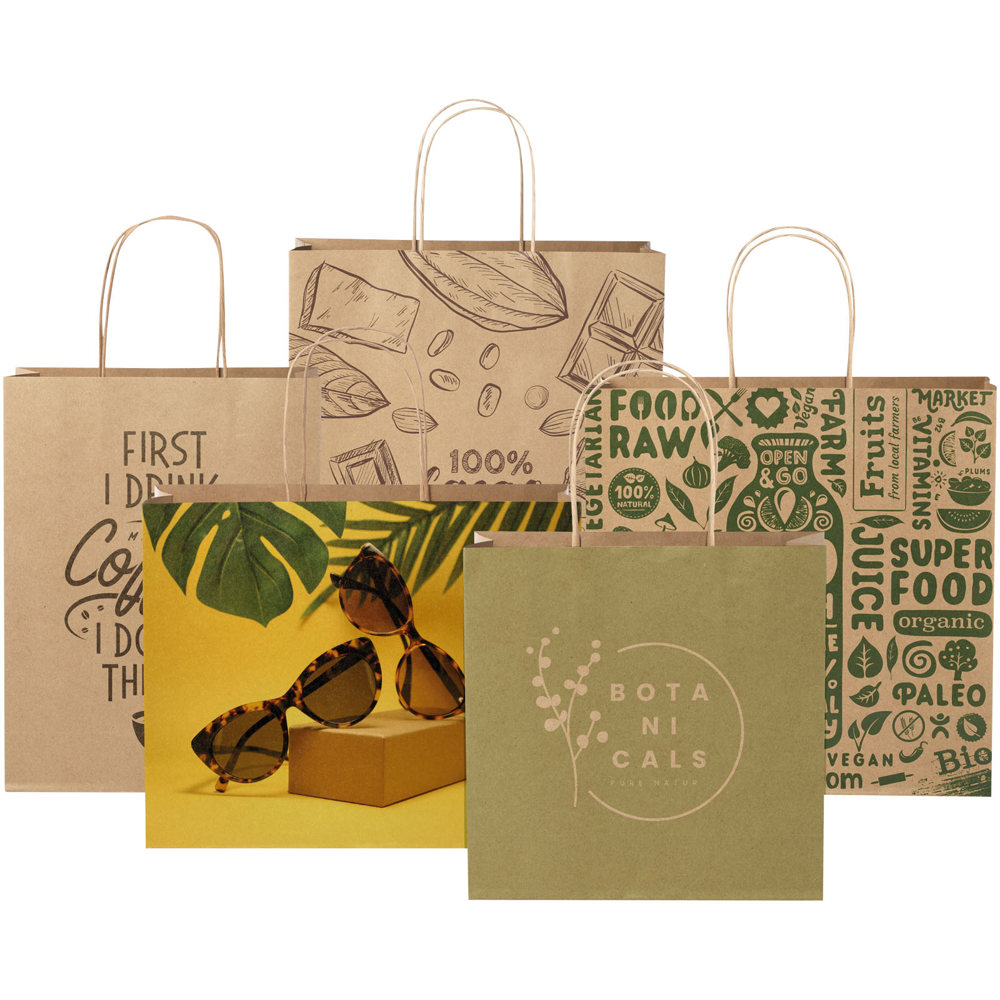 Papieren tas 120 g/m2 gemaakt van kraftpapier met gedraaide handgrepen - 31 x 12 x 41 cm