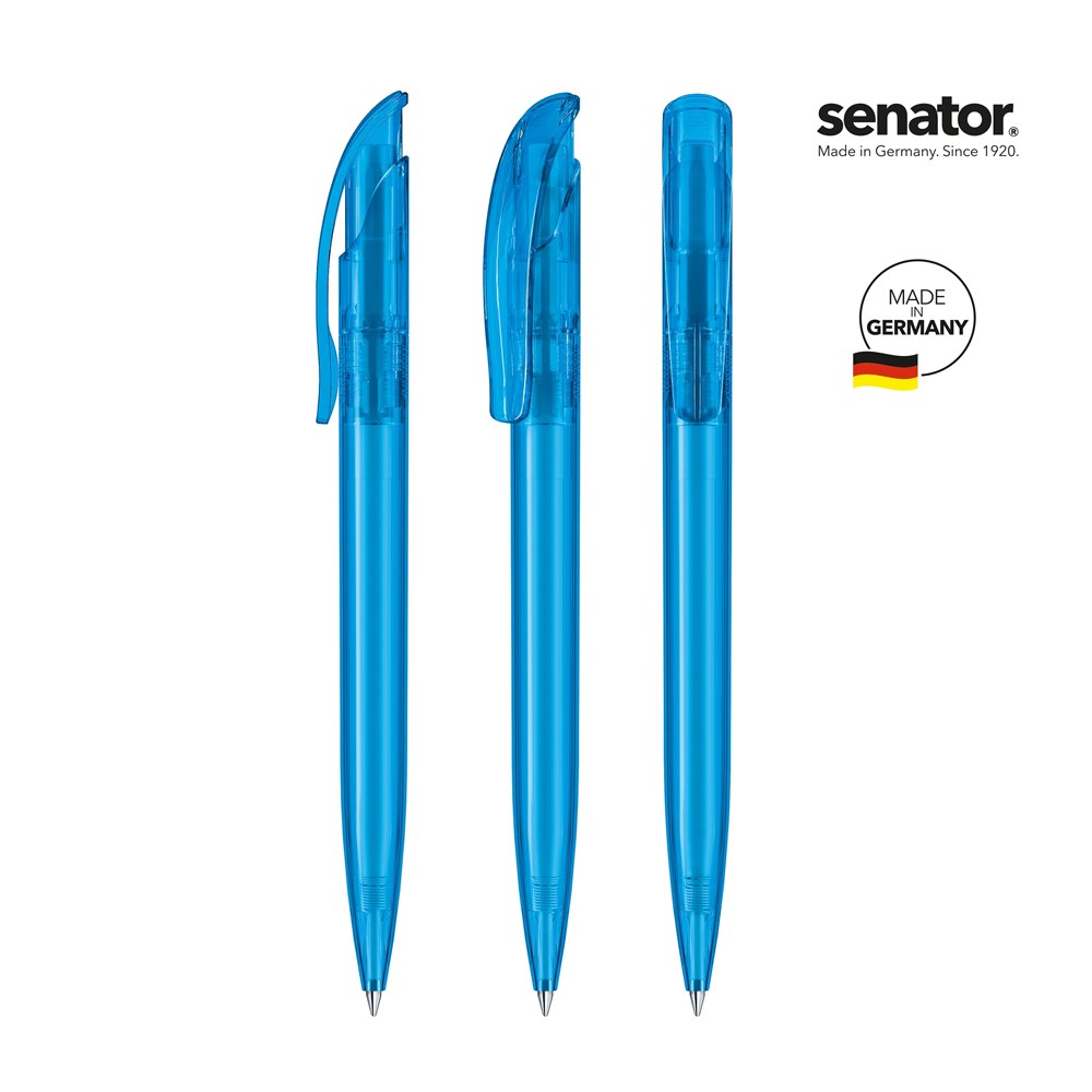 senator® Challenger Clear  retractable pen - blauw cyan