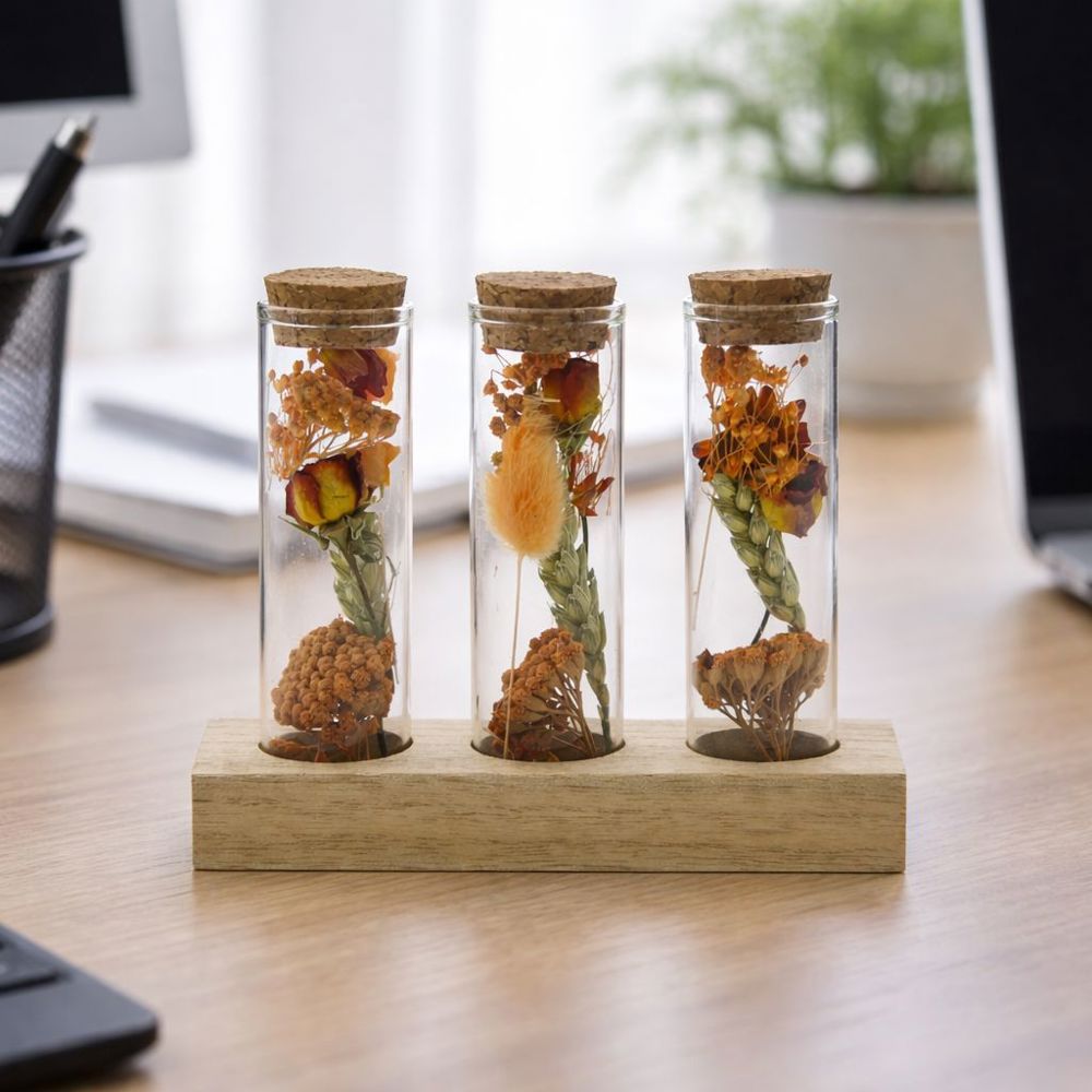 Dried Flowers - Trio tube & wood, Lichtblauw