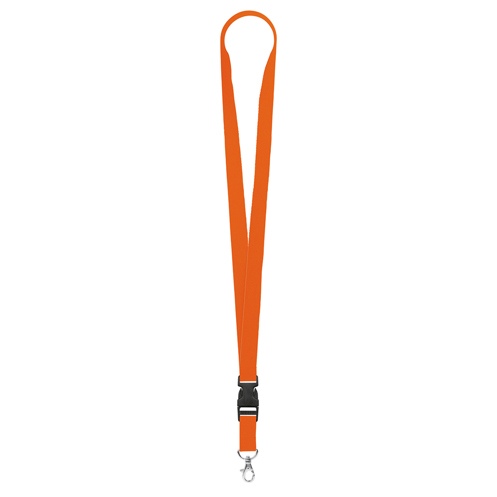 Keycord "standaard", breedte 20 mm - oranje-rood