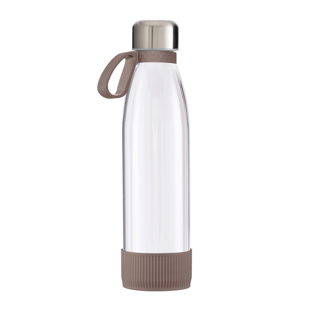 Fles GLASS - bruin, zilver, transparant