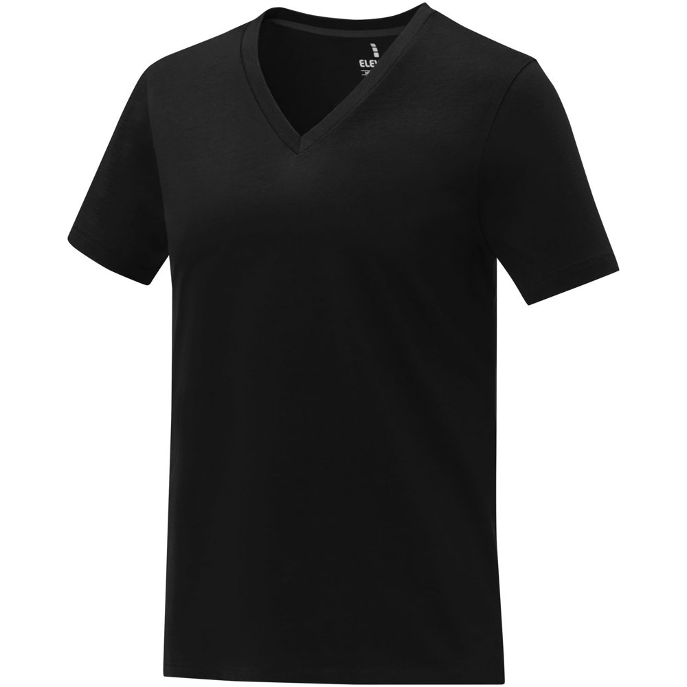Somoto Dames T-shirt met V-hals en korte mouwen - Zwart
