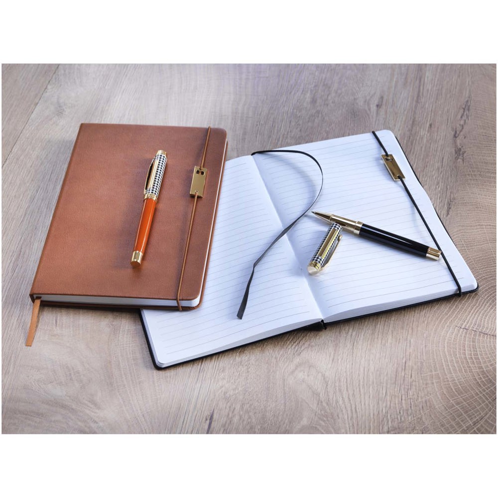 Legato set met A5 notitieboek en rollerbalpen (blauwe inkt)