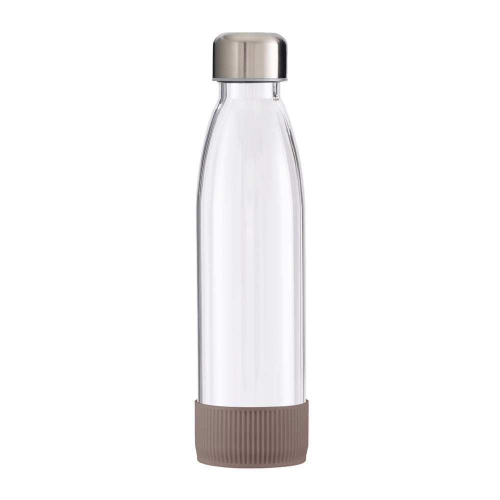 Fles GLASS - bruin, zilver, transparant