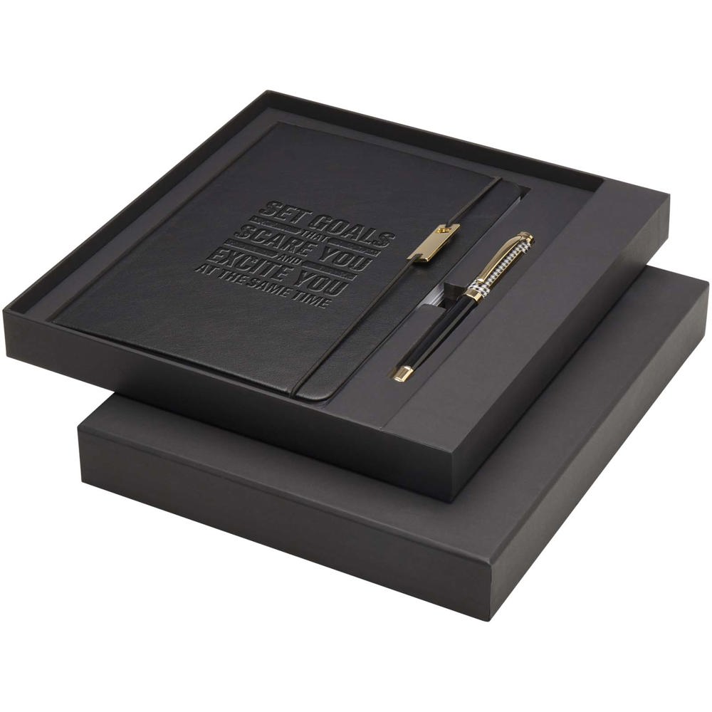 Legato set met A5 notitieboek en rollerbalpen (blauwe inkt)