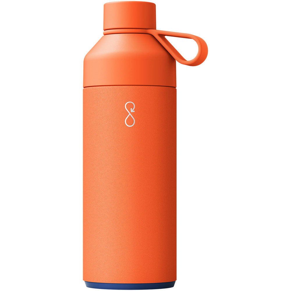 Big Ocean Bottle 1000 ml vacuümgeïsoleerde waterfles - Zon oranje