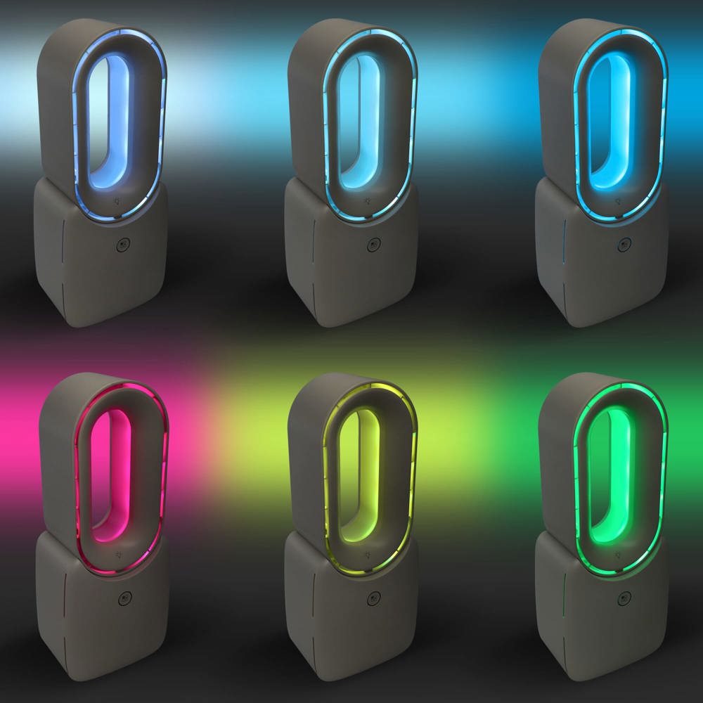 inSide Out Bladeless Soft Wind Fan Brislux met LED-verlichting 