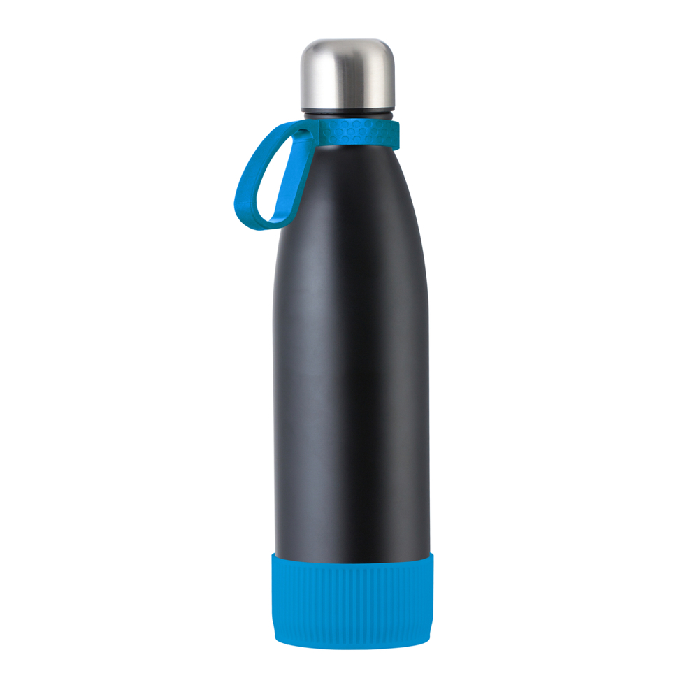 Fles RETUMBLER-myTOULON - cyaan, zwart, zilver