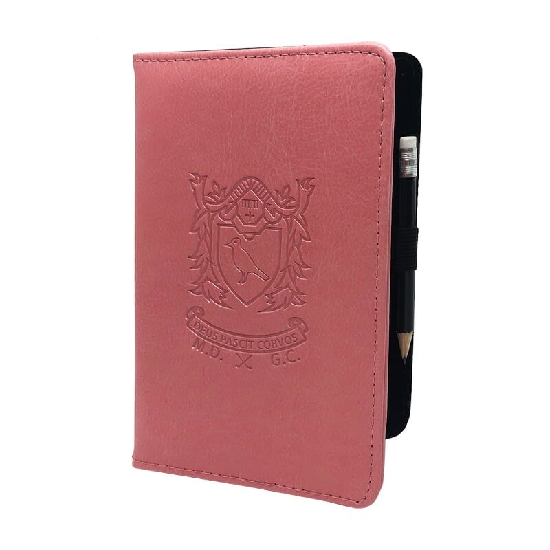 Scorekaart houder embossed leder - Roze