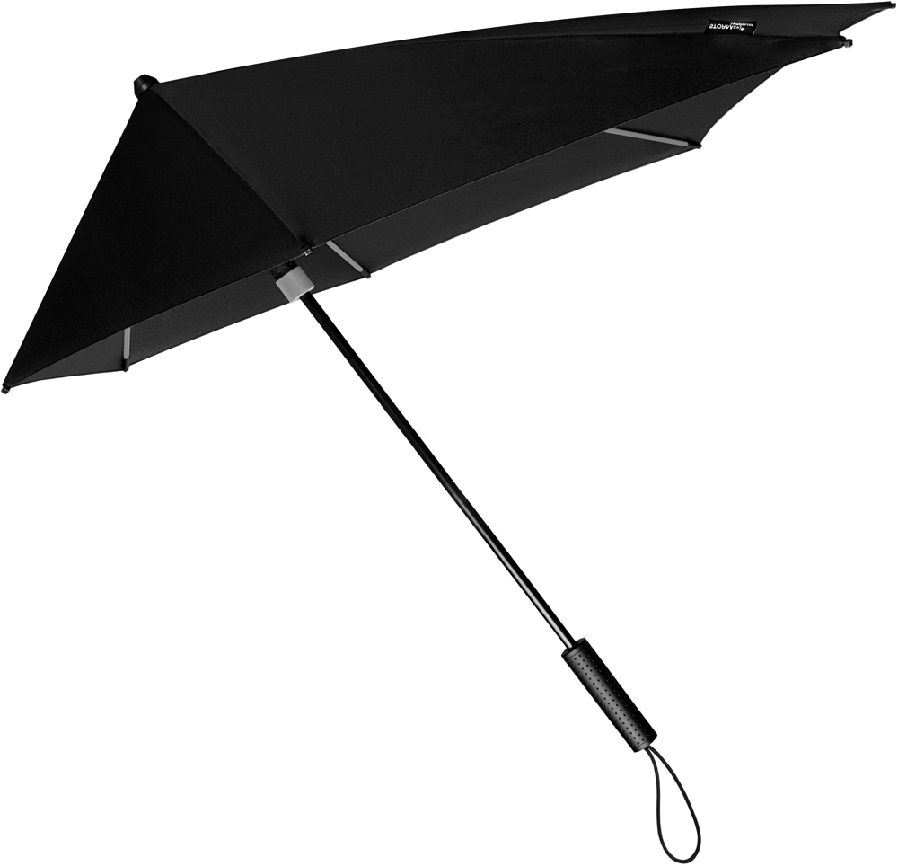 STORMaxi - Arodynamische stormparaplu - Handopening - Windproof -  92 cm - Zwart / Grijs (± PMS Zwart / COOL GRAY 9C)