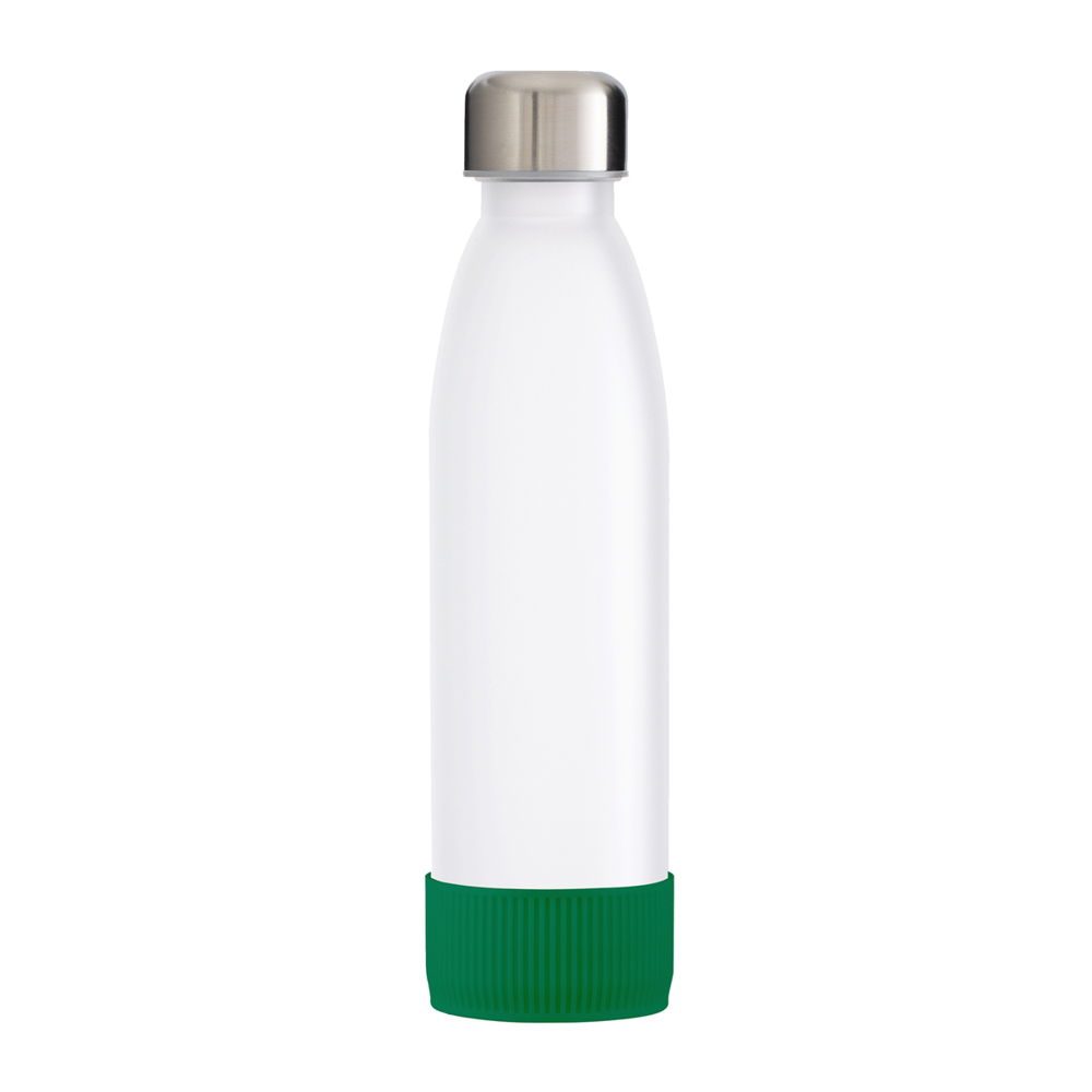 Fles GLASS - groen, zilver, wit