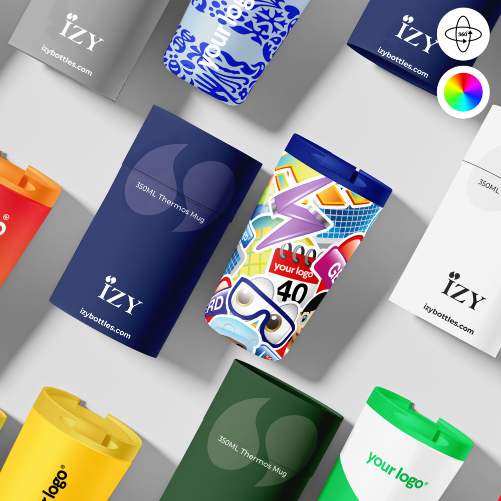 Thermosbeker / Koffiebeker - 360° Rondom Bedrukt (FC) - 350 ml