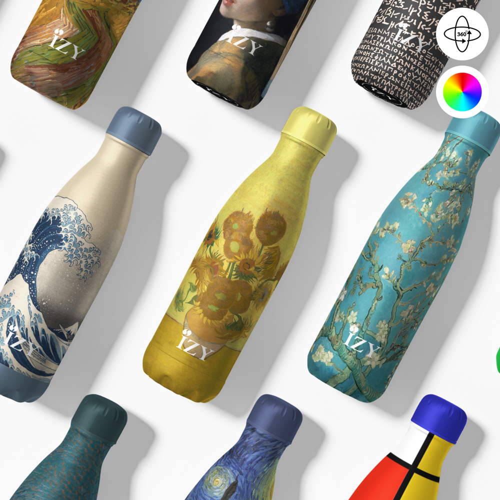 Thermosfles / Drinkfles 500ml x Kunst Collectie - Incl luxe verpakking - Geel