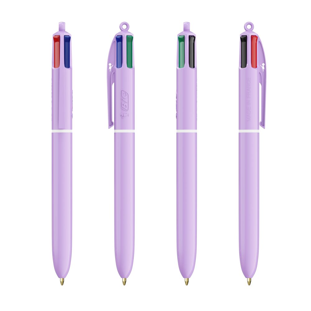 BIC® 4 Colours® Pastel + Lanyard - Pastel paars