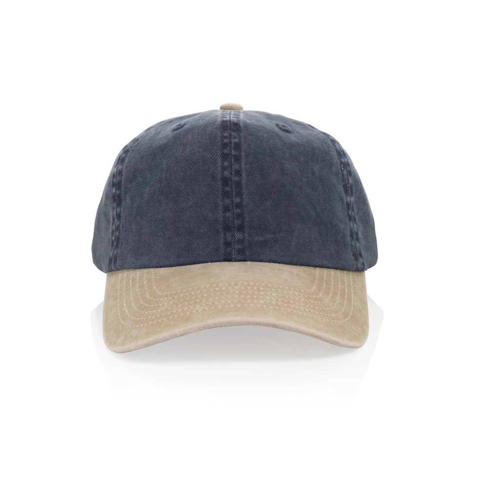 BEAU AWARE™ Washed 6 panel 270gsm cotton twill two tone cap