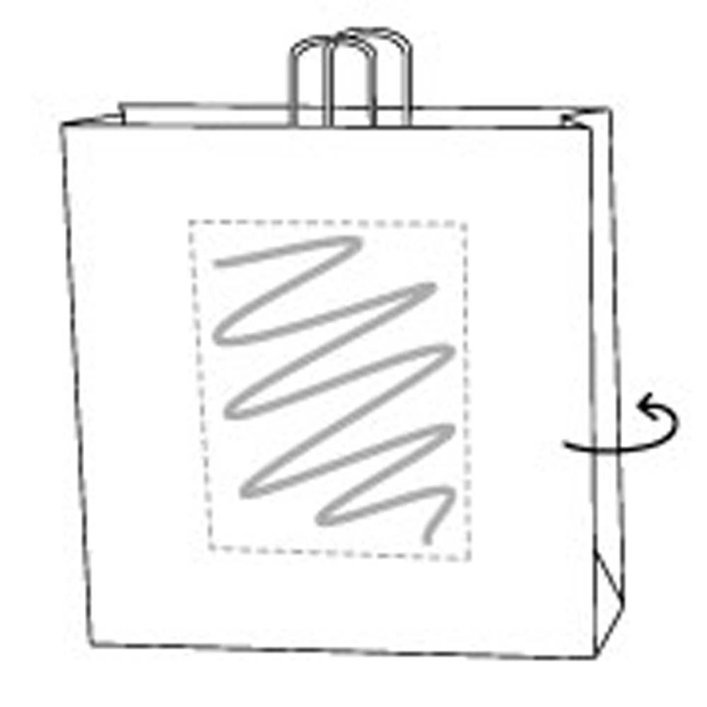 Draagtas, duurzaam kraft wit, 45 x 13 x 46 cm, 100 grams, gerolde handle
