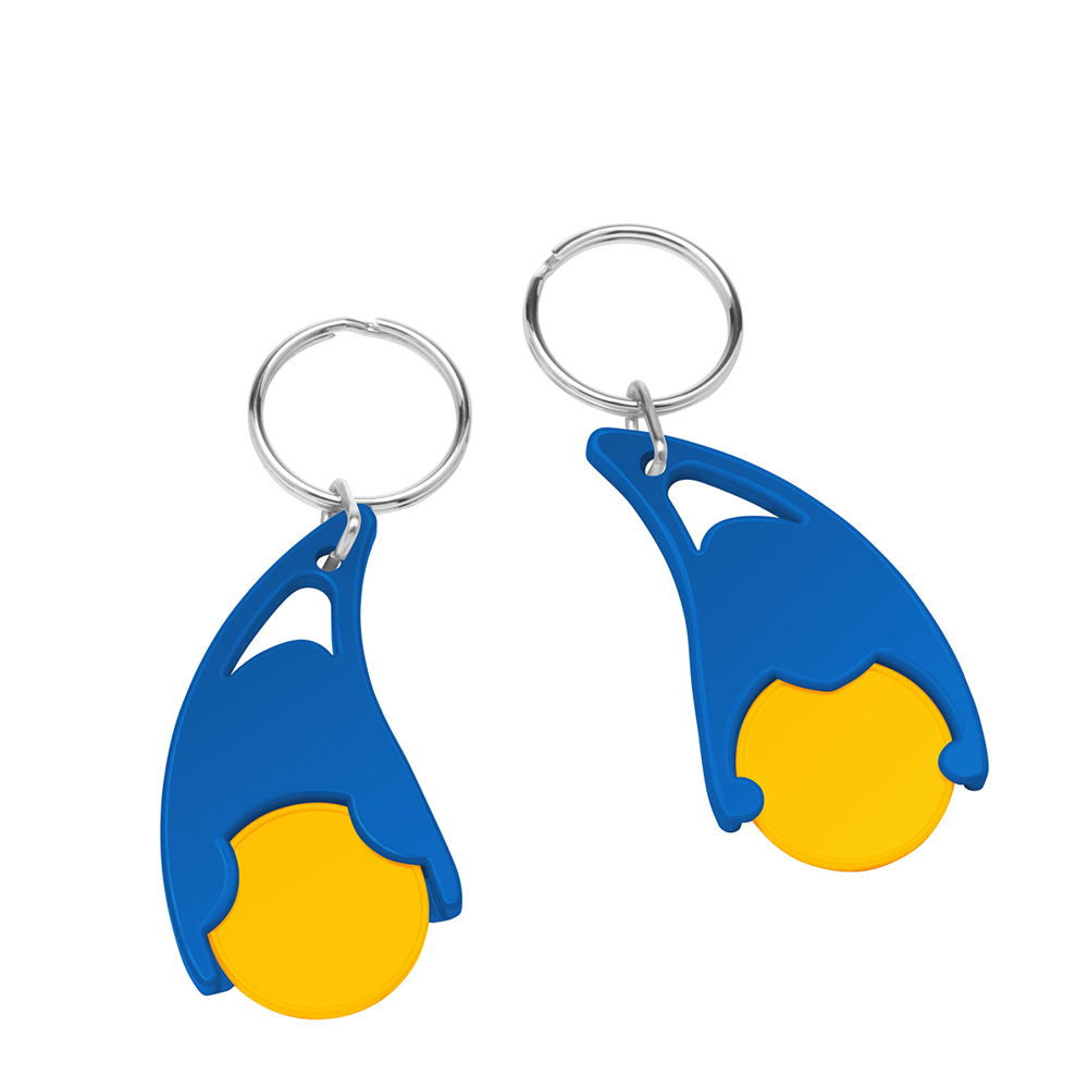 Chiphouder met winkelwagenmuntje 1€ "Epsilon" - geel/blauw