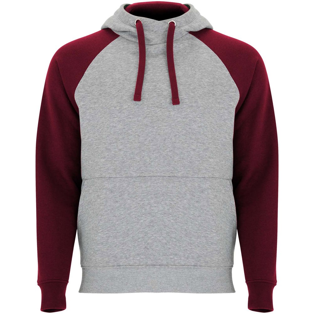 Badet 280 g/m² unisex tweekleurige hoodie - Gemêleerd grijs, Granaat