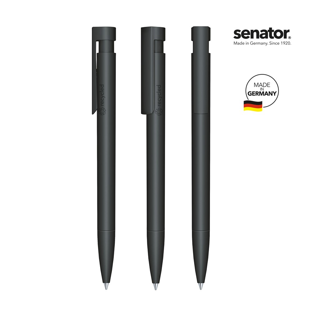 senator® Liberty Matt Recyceld  retractable pen - zwart