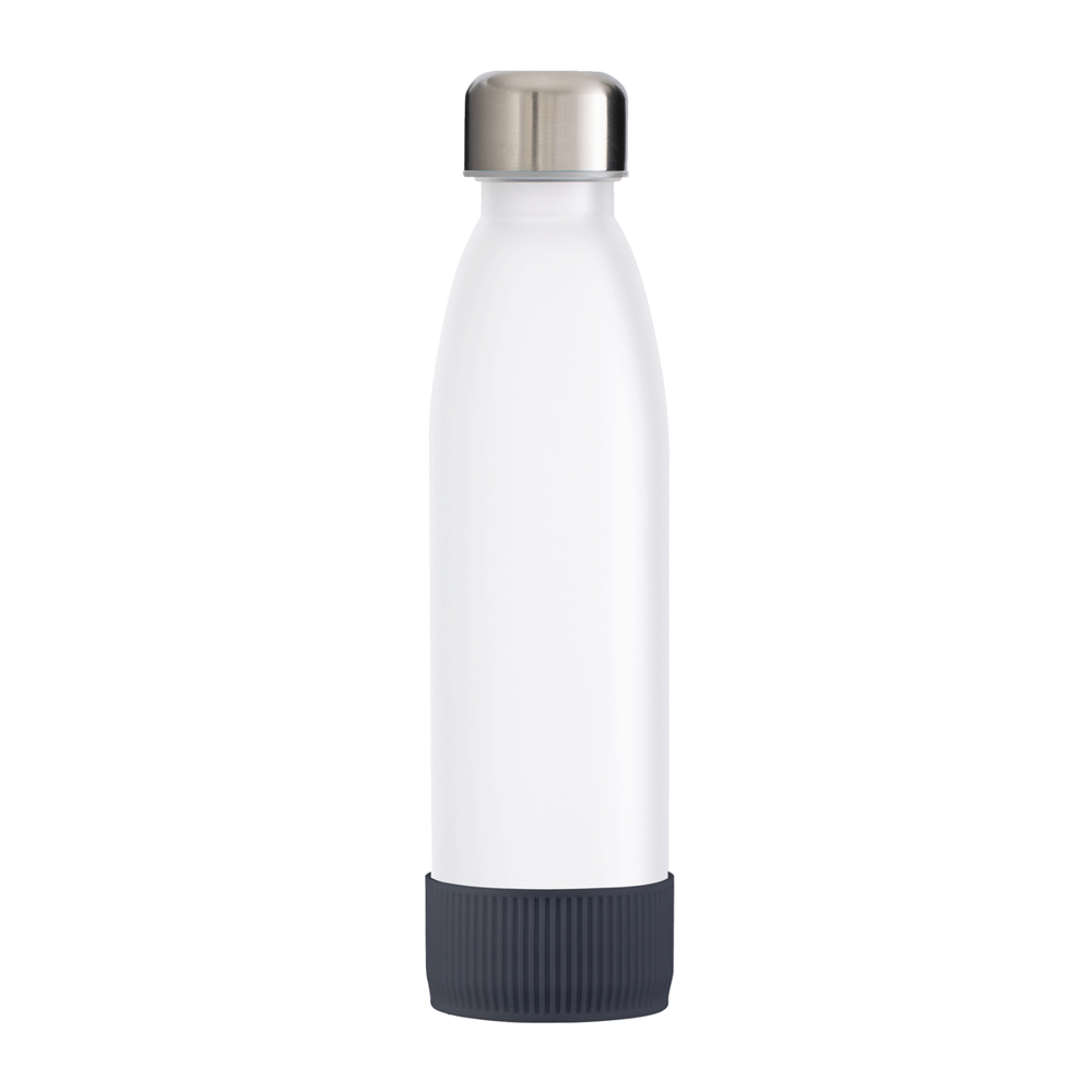 Fles GLASS - donkergrijs, zilver, wit