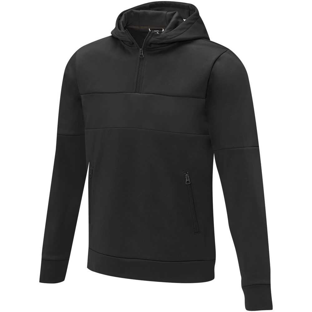 Sayan anorak heren sweater met halve rits en capuchon - zwart