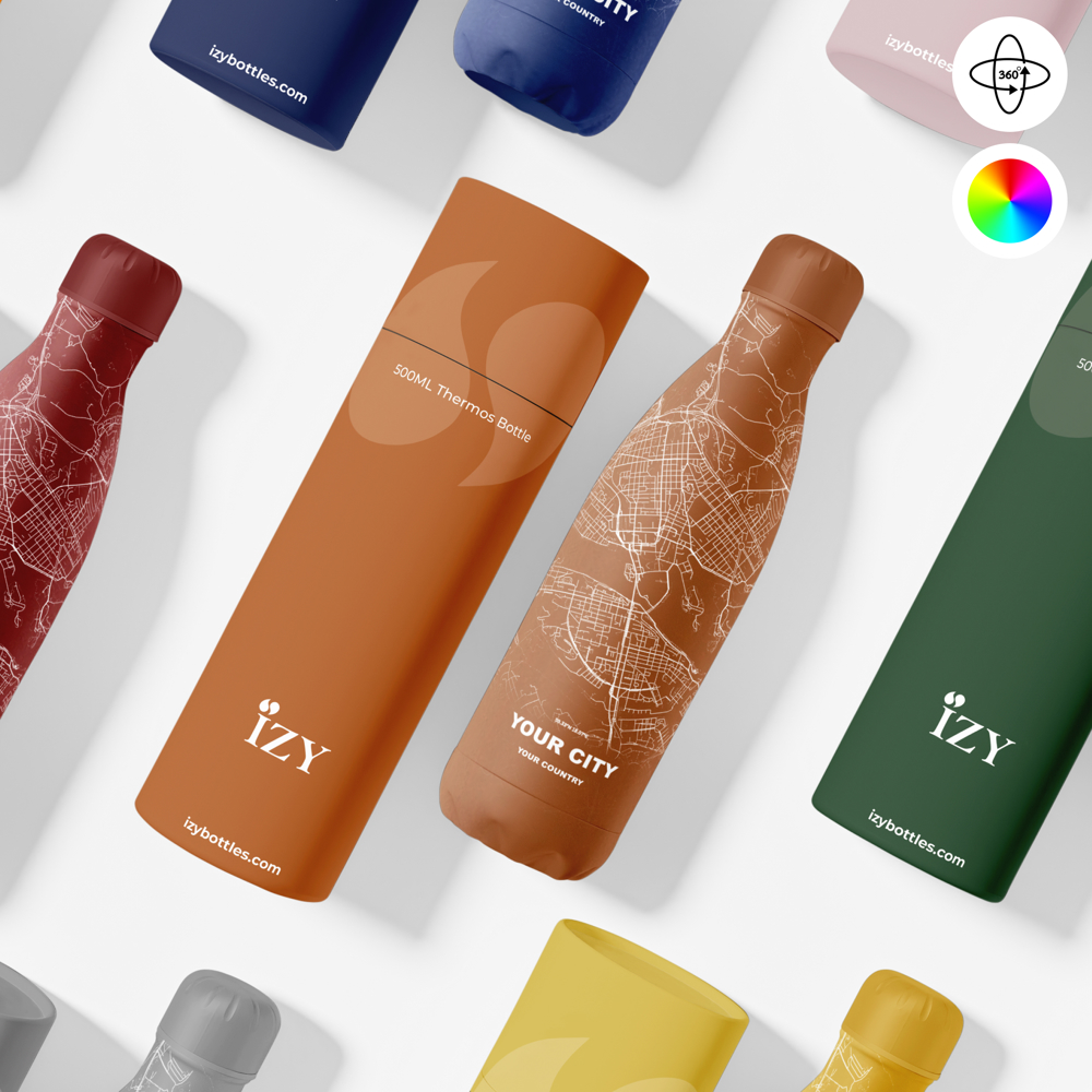 Thermosfles / Drinkfles x Jouw Stad - Oranje - 500 ml