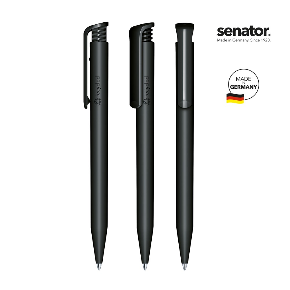 senator® Super Hit Matt Recycled  retractable pen - zwart