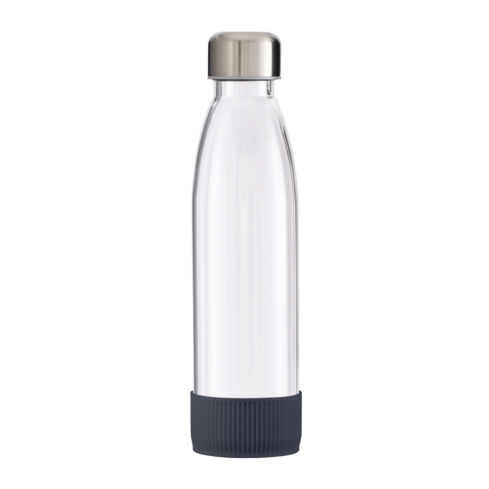 Fles GLASS - donkergrijs, zilver, transparant