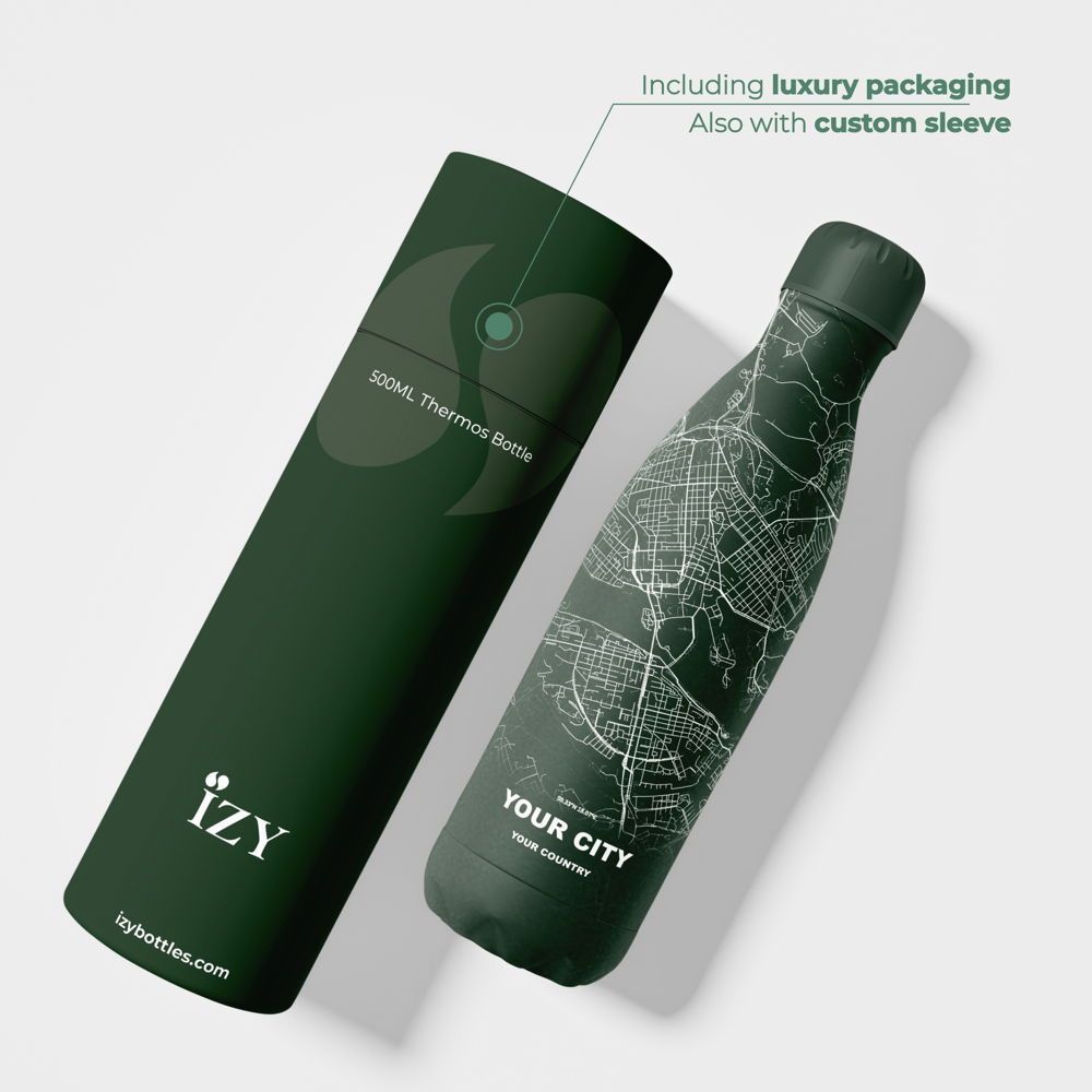 Thermosfles / Drinkfles x Jouw Stad - Groen - 500 ml