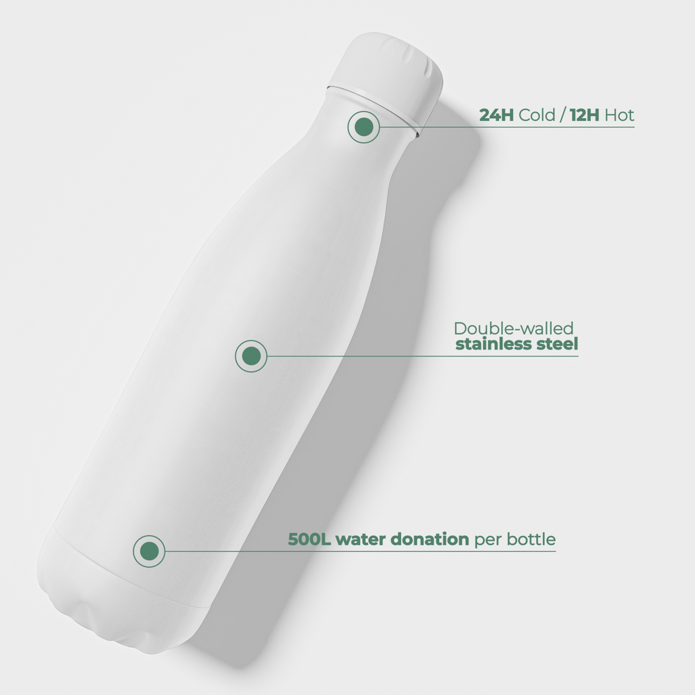 Thermosfles / Drinkfles - Wit - 500 ml