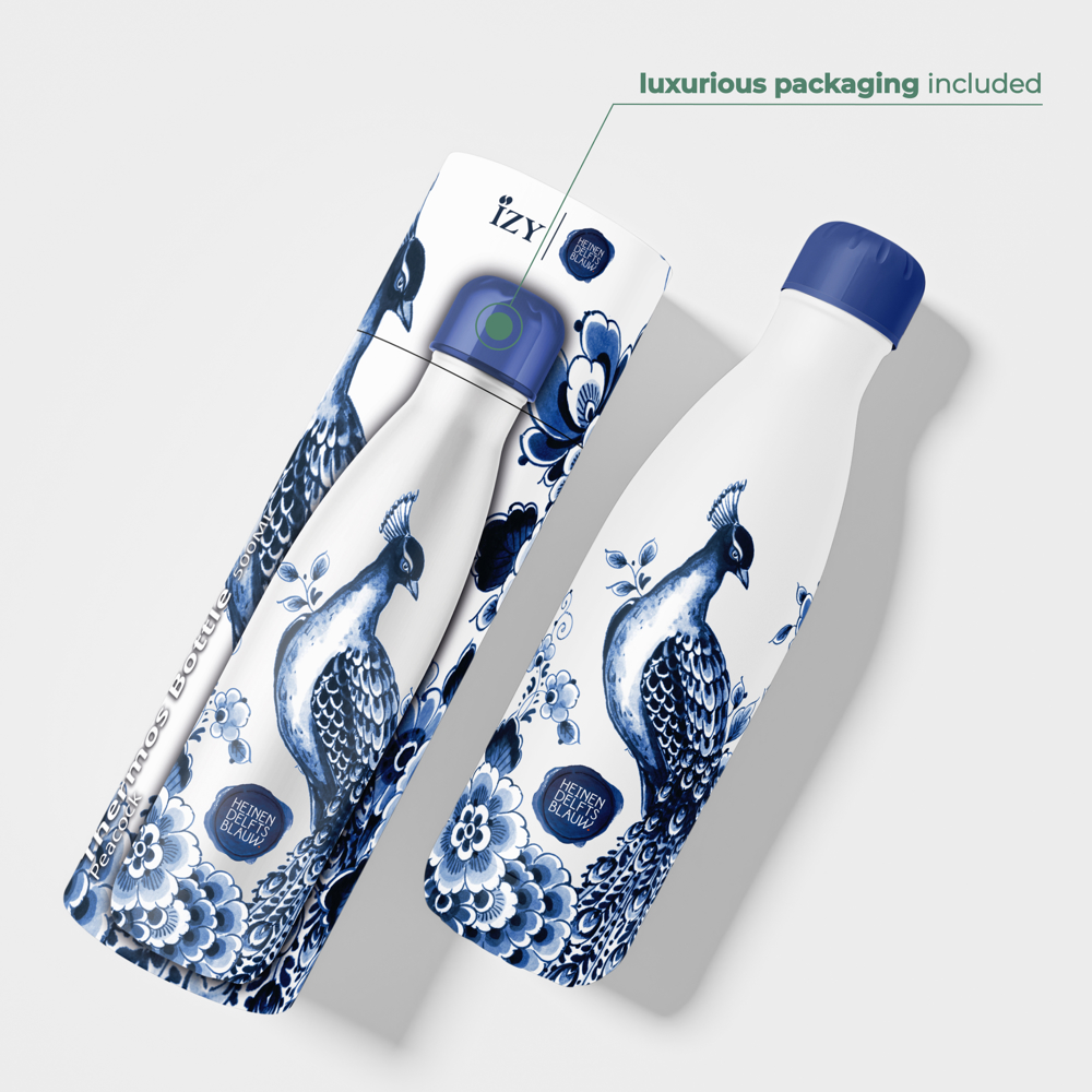 Thermosfles x Delfts Blauw - Peacock - 500 ml